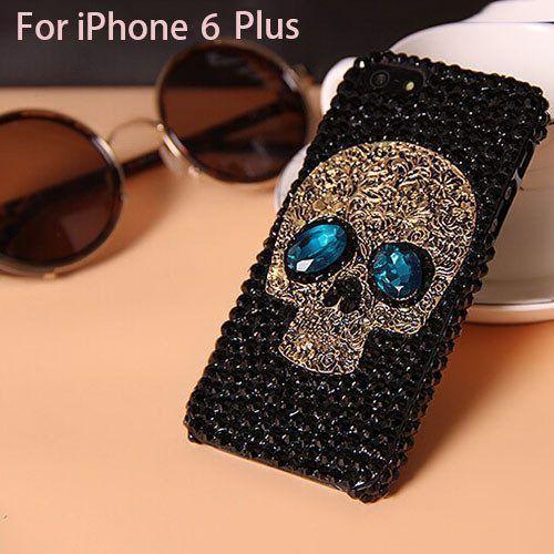 diamond bling rhinestone skull case for iPhone 6 plus