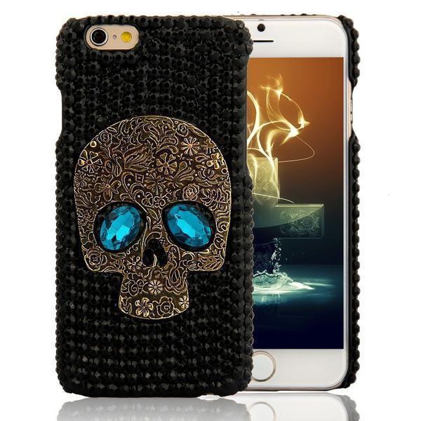 diamond bling rhinestone skull case for samsung and iphone