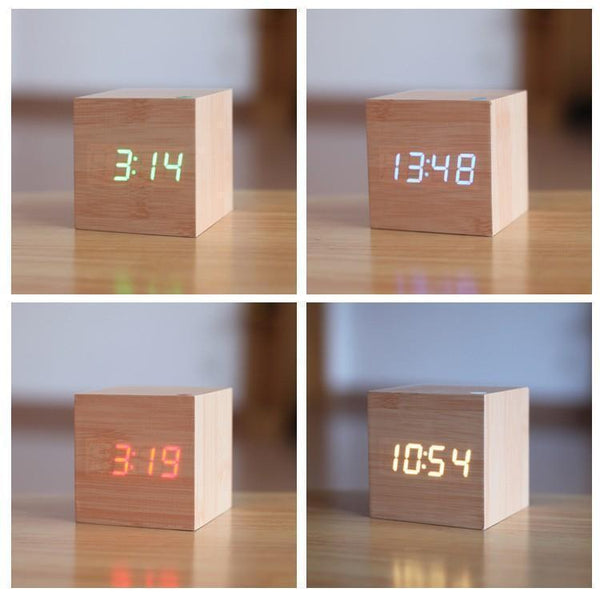 Digital Wooden Alarm Clock