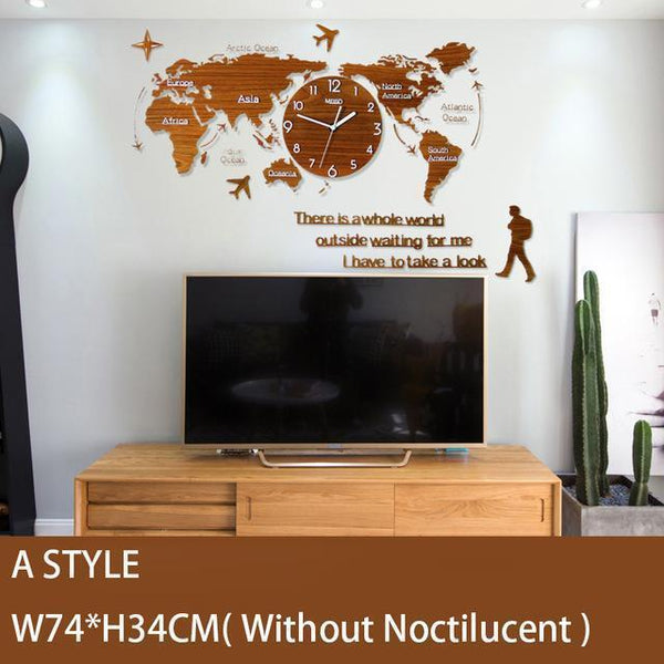 Creative World Map Wall Clock