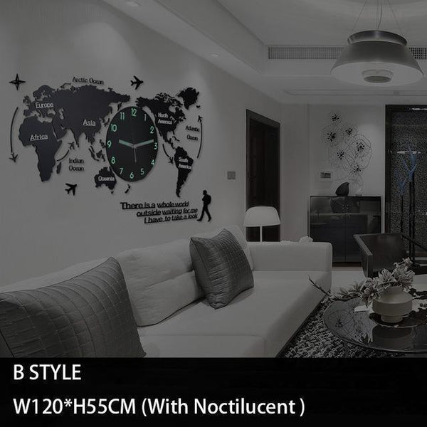 Creative World Map Wall Clock