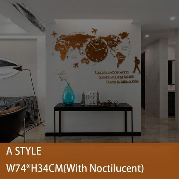 Creative World Map Wall Clock