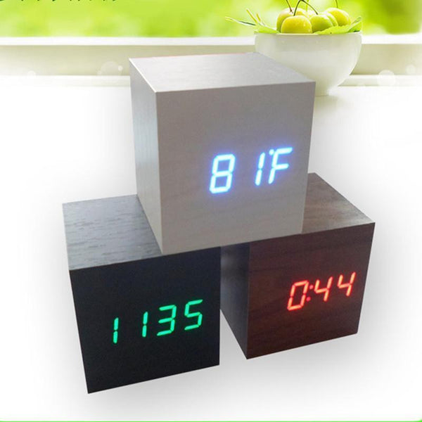 Digital Wooden Alarm Clock